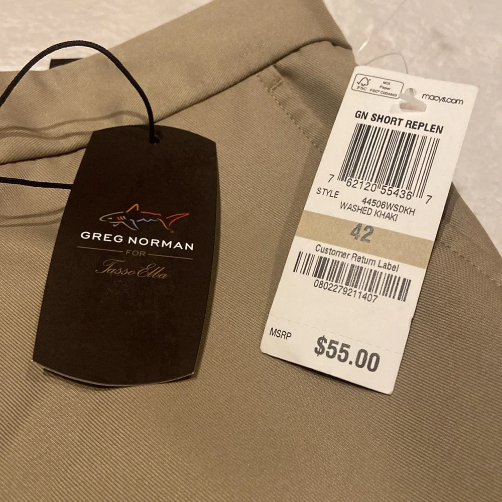 GREG NORMAN For Tasso Ella Size 42 NWT Golf Shorts - Picture 2 of 9